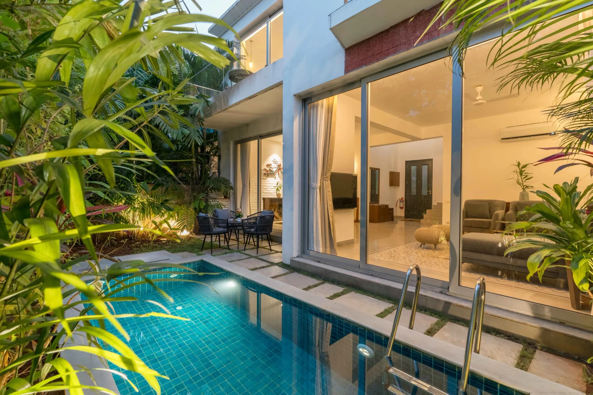 La Olalian Estate — Villa 02 — 2BHK Villa with Private + Shared Pools in Anjuna, Goa - Anjuna, Goa